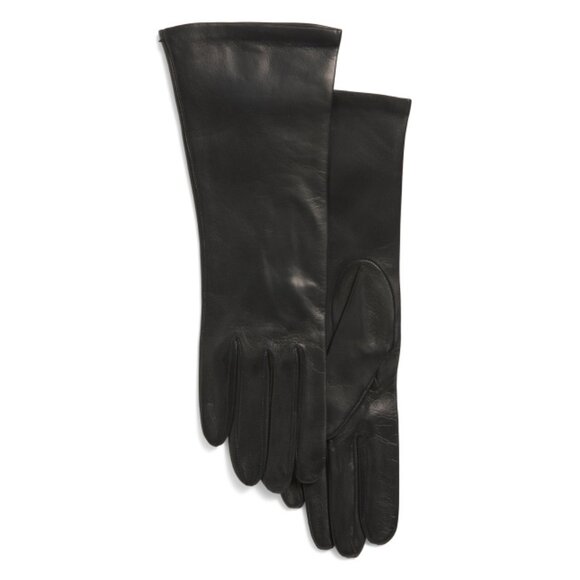 PORTOLANO Black Made In Italy Leather Blend Gloves - Picture 1 of 1